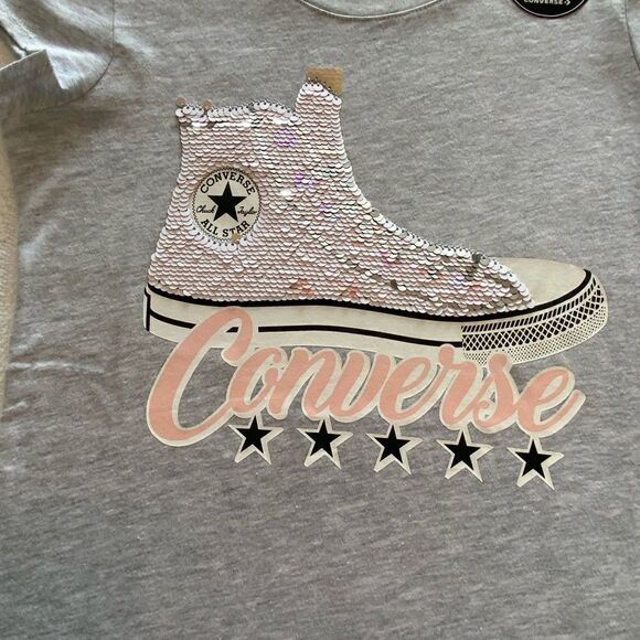 Converse Girls Sneaker Tshirt with Flip Sequins - Picture 2 of 8